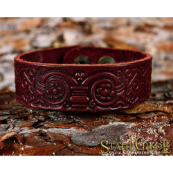  Leather Bracelet Cuff Wristband  Celtic Knotwork  Vikings Nordic Talisman Amulet  Carving Leather 